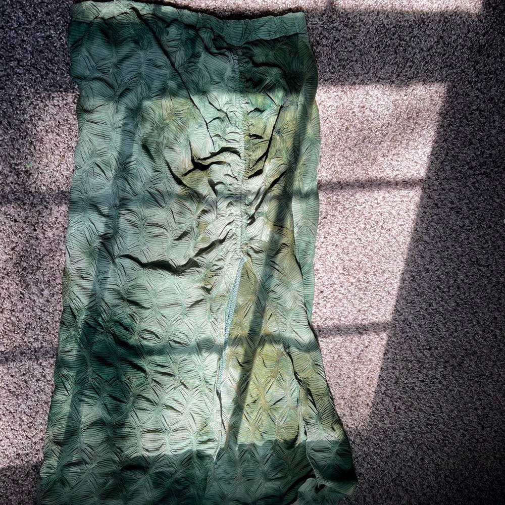 Amazon Green Textured Midi Skirt